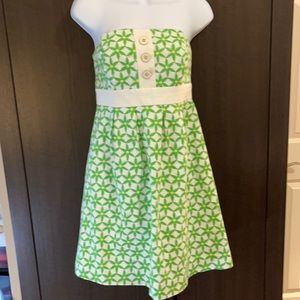 Lilly Pulitzer Strapless Daisy Dress SZ 4